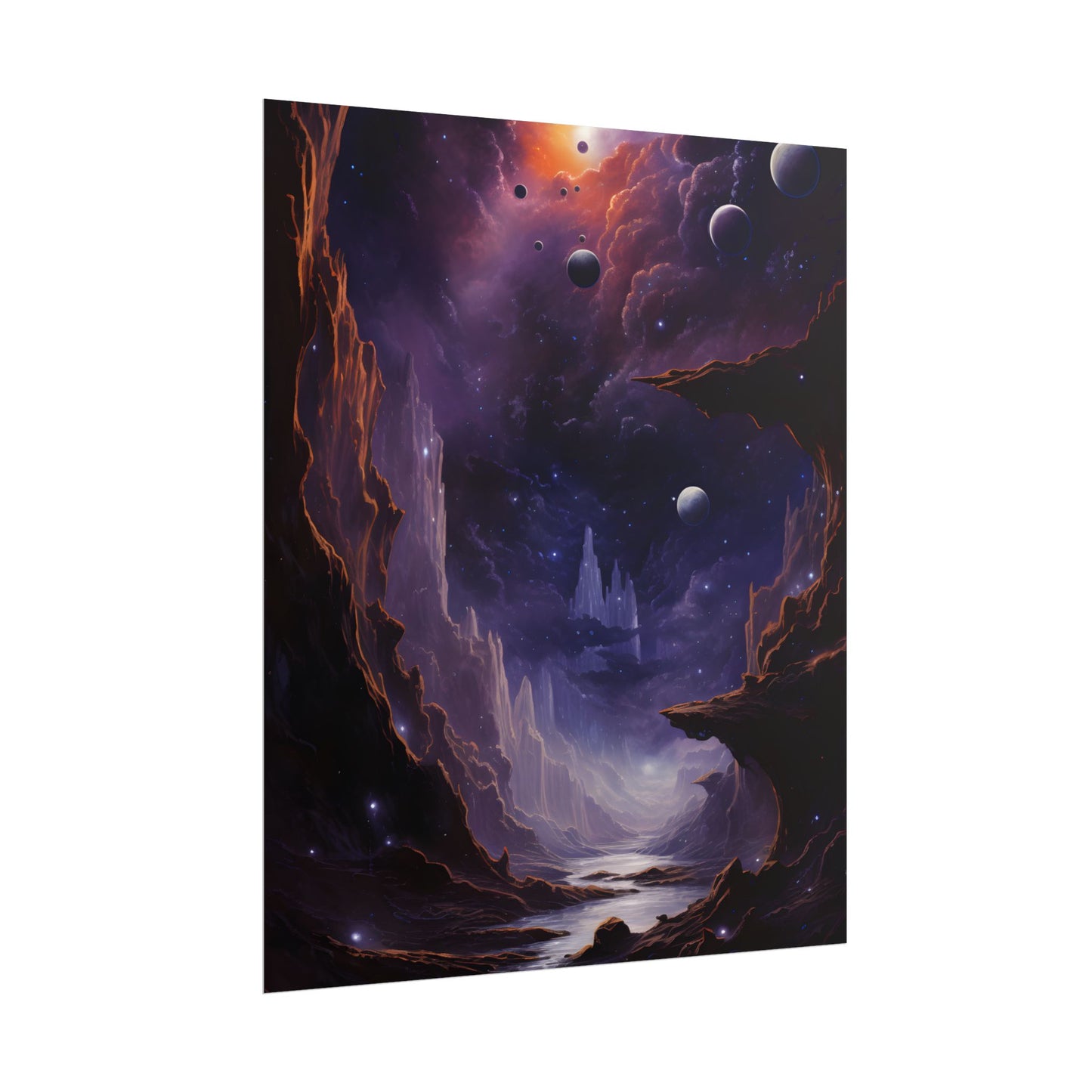 Black Hole Cosmic Odyssey: A Massive Planet's Journey Through Space - Poster