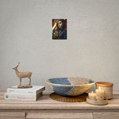 Vibrant Digital Art Print: Teenage Cyberpunk Close-Up - Poster