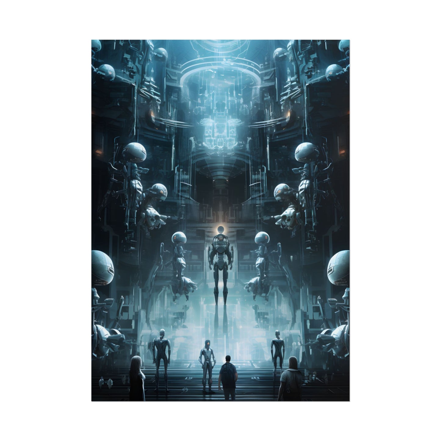 Robotic Orchestra: Minimalist Auditorium Scene - Poster