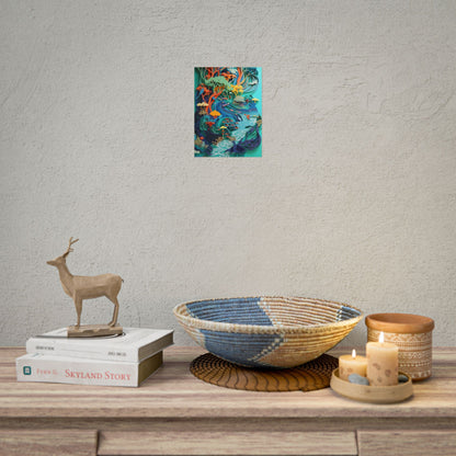 Vibrant Paper Quilling Beach Landscape: Relaxed Summer Art - Poster