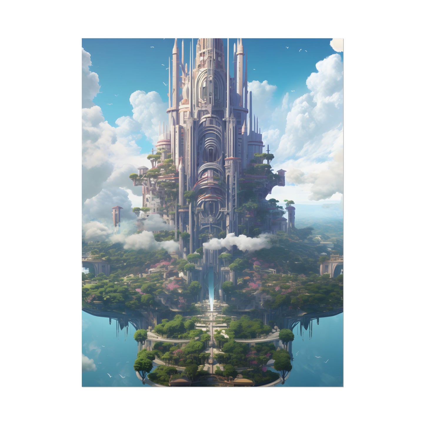 Floating City Dreamscape: Urban Harmony - Poster