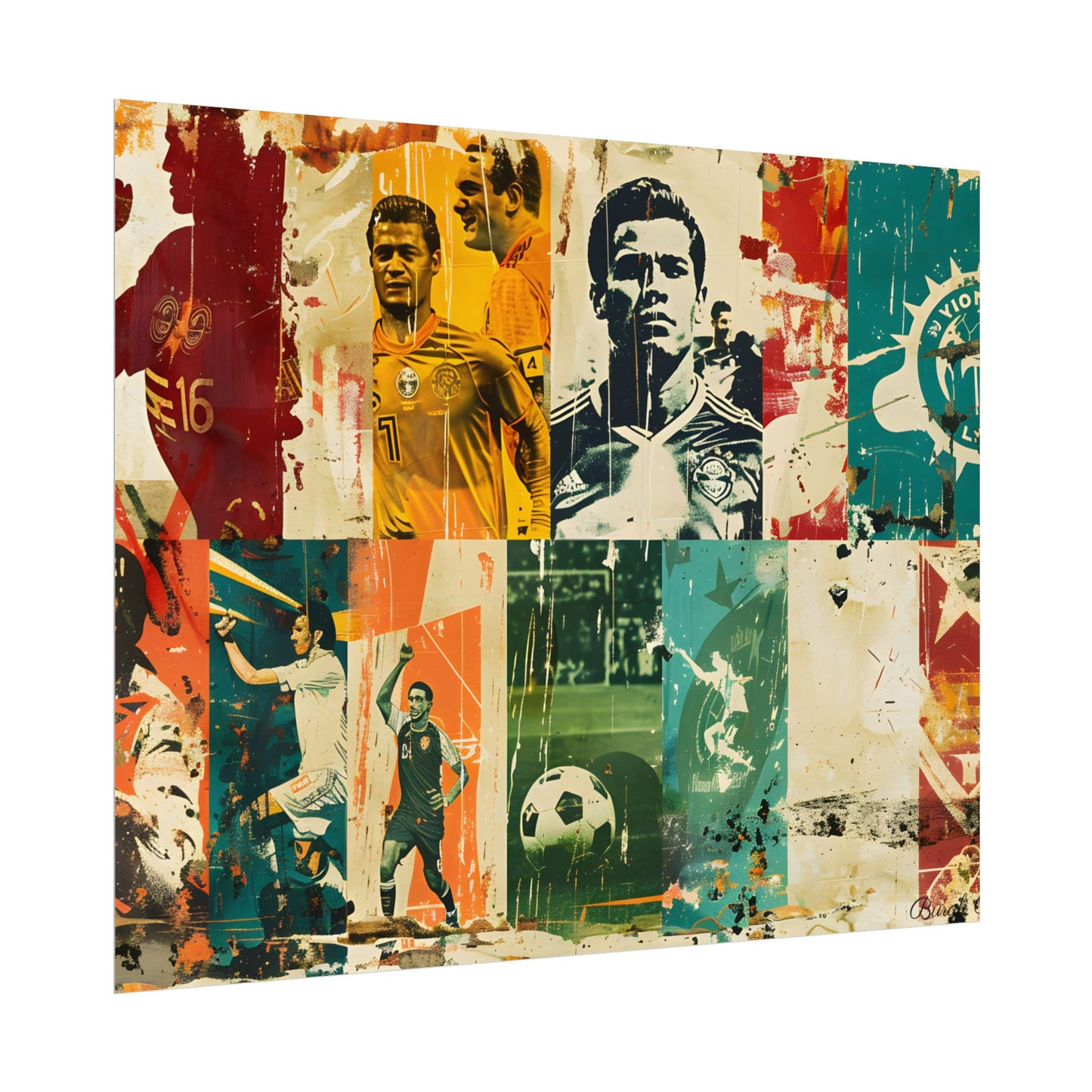 Vintage Soccer Posters: Retro Sports Art Collage - Poster