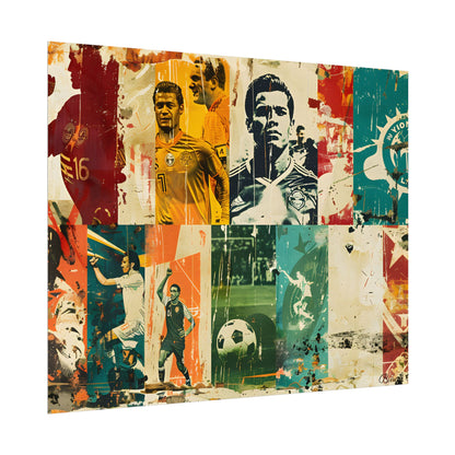 Vintage Soccer Posters: Retro Sports Art Collage - Poster