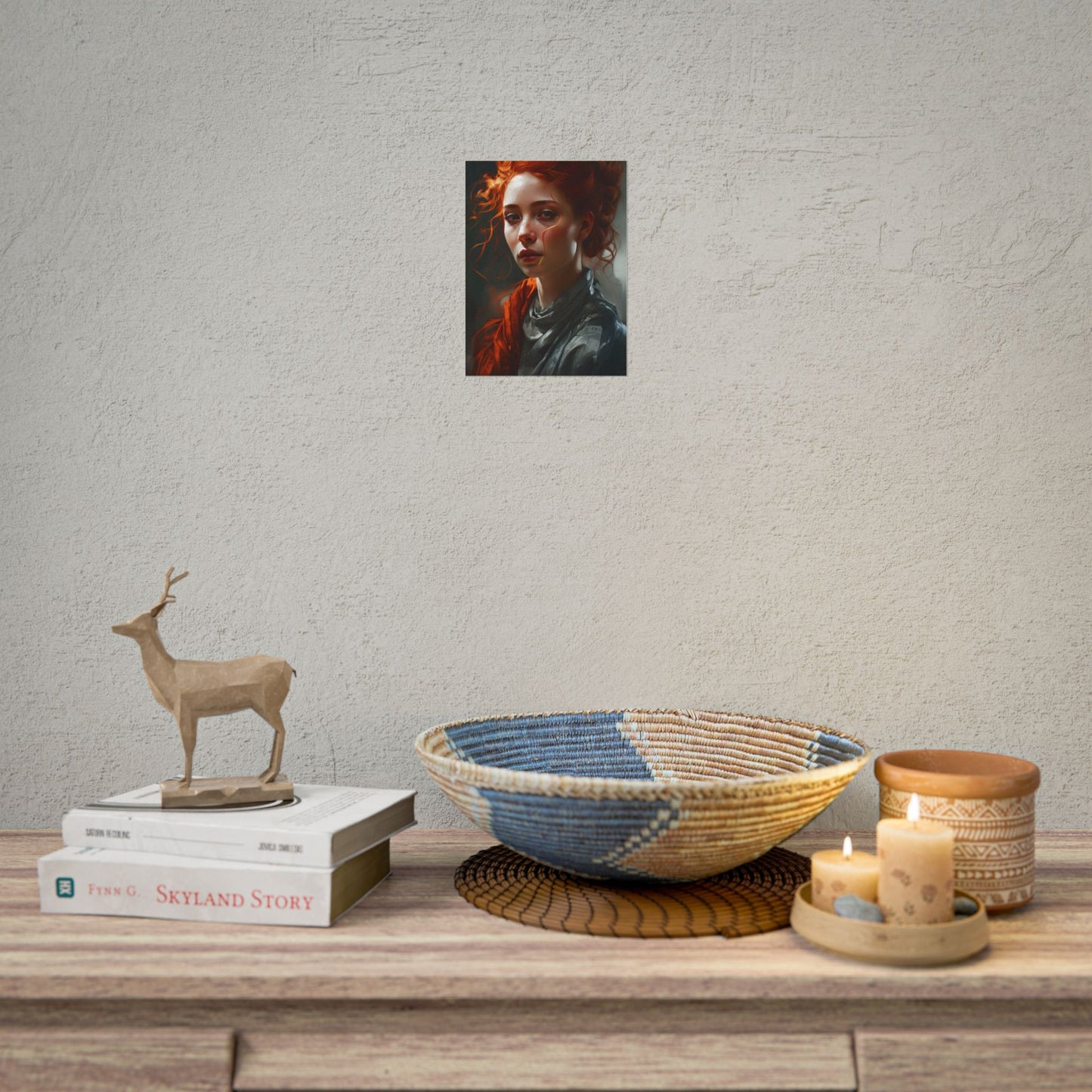 Astonishing Redhead Portrait: Neutral Expression Art - Poster