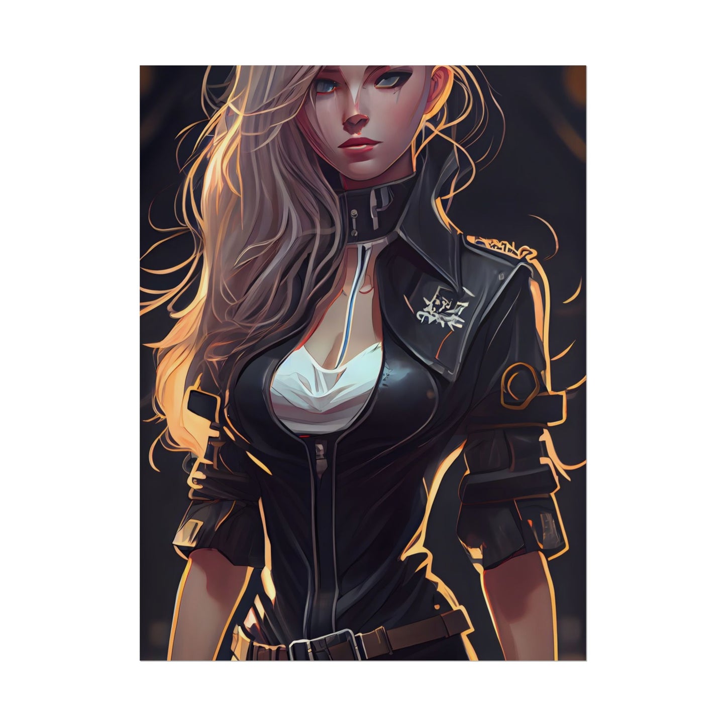 Blonde Female Police Officer: Calm Professional in Hotel Lobby - Poster