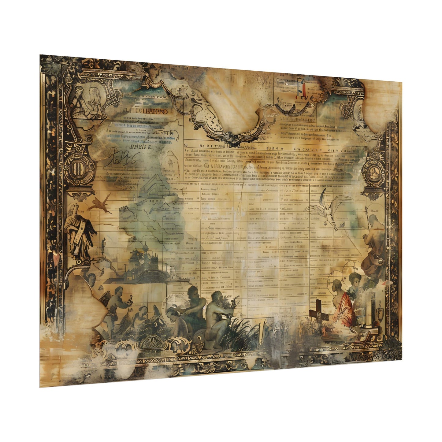 Vintage Biblical Scene: Medieval Art Poster - Poster