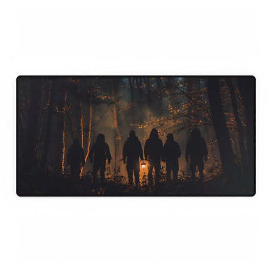 Mysterious Forest Quest: Brave Explorers Embark on a Day of Adventure - Desk Mat