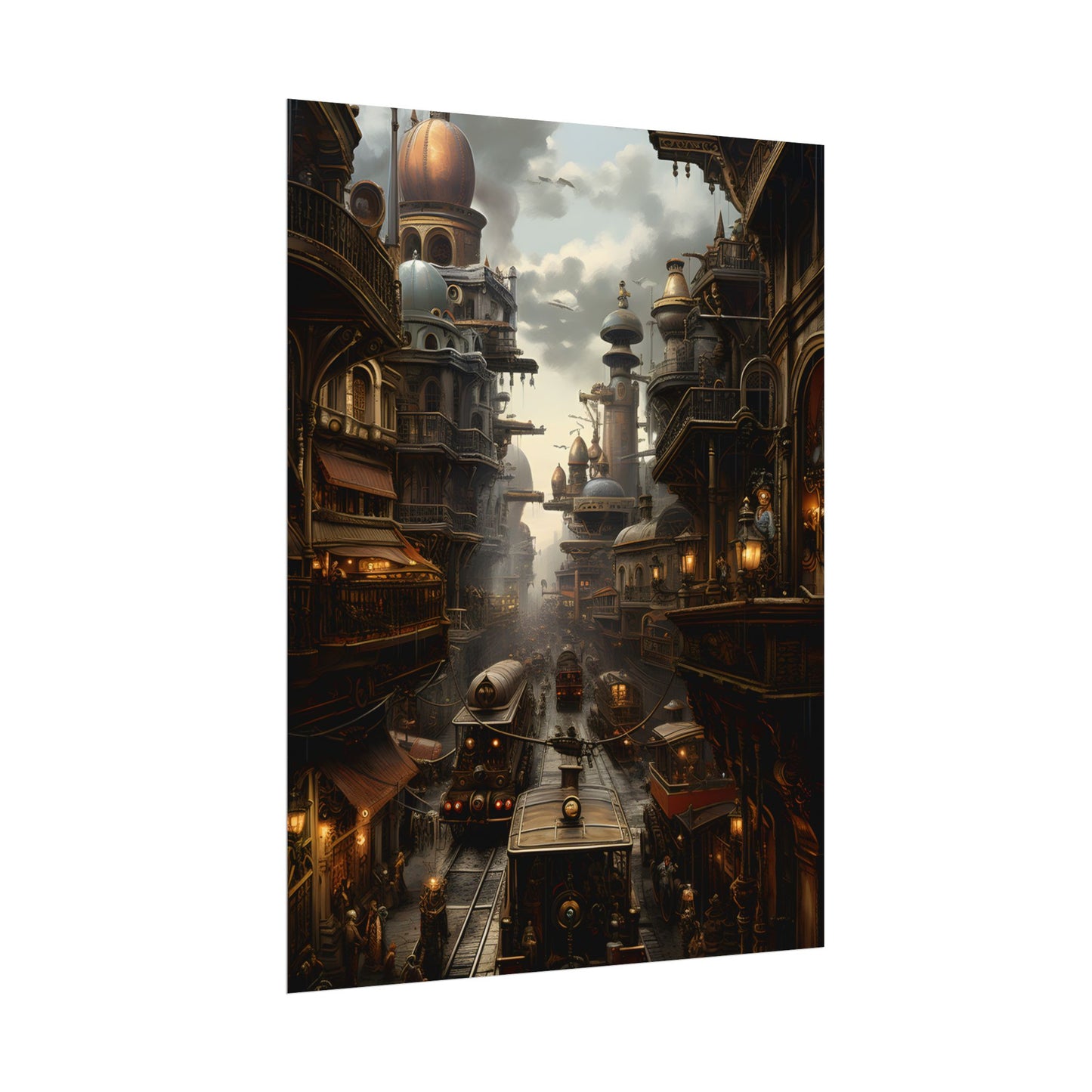 Steampunk Cityscape: Industrial Marvel Artwork - Poster