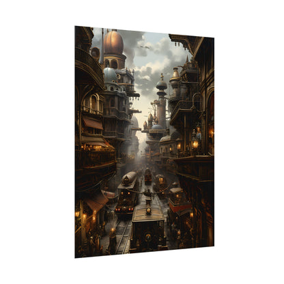 Steampunk Cityscape: Industrial Marvel Artwork - Poster
