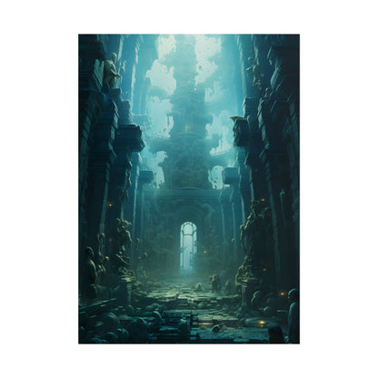 Lost Underwater Civilization: Ancient Ruins in Sunken Depths - Poster