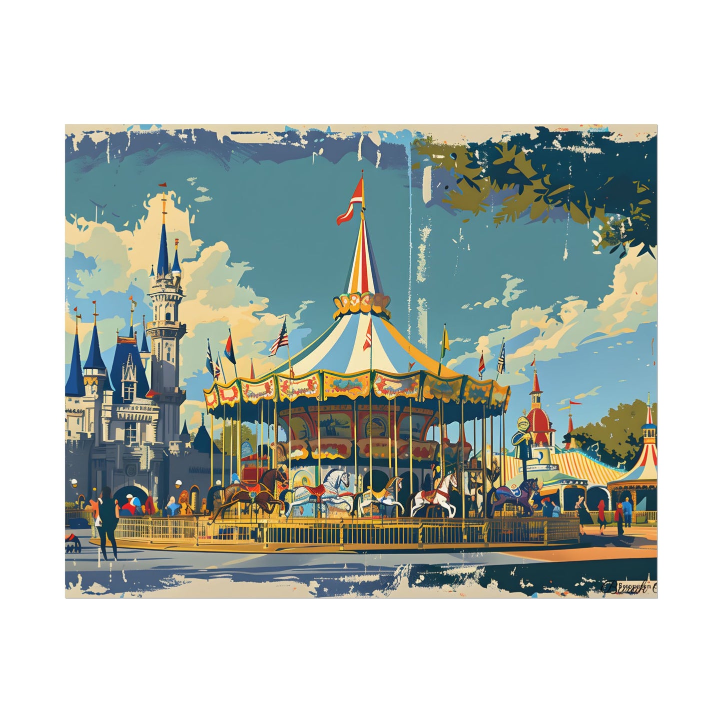 Vintage Disney Nostalgia: Retro Attraction Poster Art - Poster