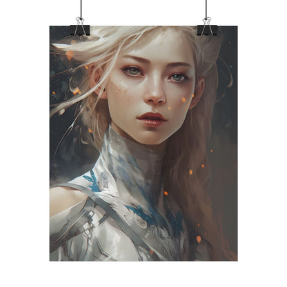 Astonishing Blonde Portrait: Capturing Intensity in Art - Poster