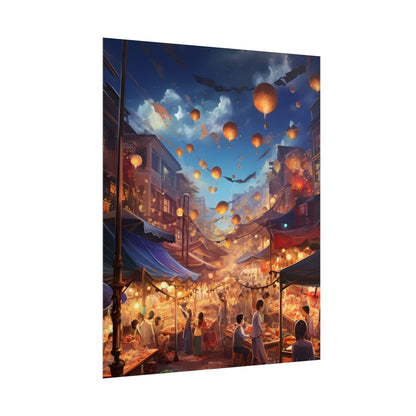 Magical Street Food Market: Enchanted Eats in Full Bloom - Poster