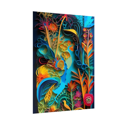 Indian Quilled Landscape: Colorful Paper Art - Poster