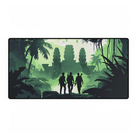 Young Adventurer: Minimalist Digital Portrait - Desk Mat