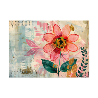 Blooming Growth: Whimsical Flower Art - Poster
