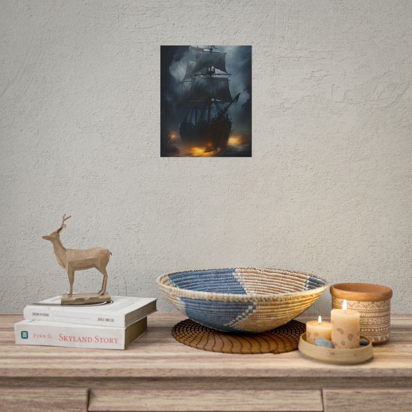 Ghostly Pirate Ship: Sailing Through the Ocean's Edge - Poster