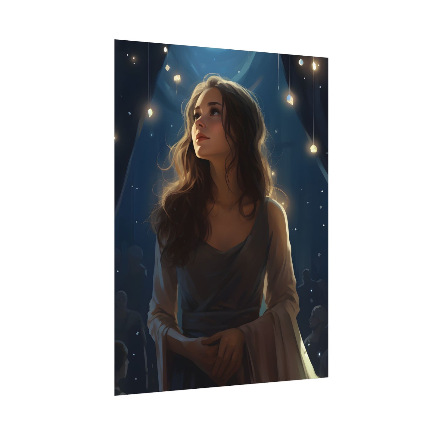 Contemplative Moment: A Person in Reflection - Dark Colored Portrait - Poster