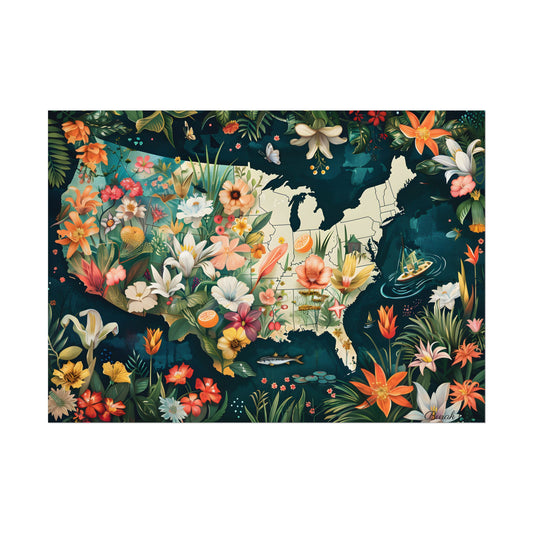 Beautiful Florida State Map: Vibrant Geographic Artwork - Poster