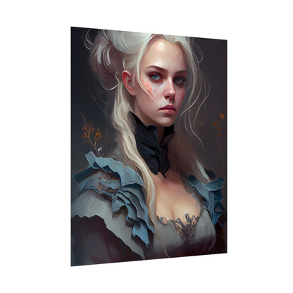 Blonde Profile Portrait: Simple Daylight Dress Art - Poster
