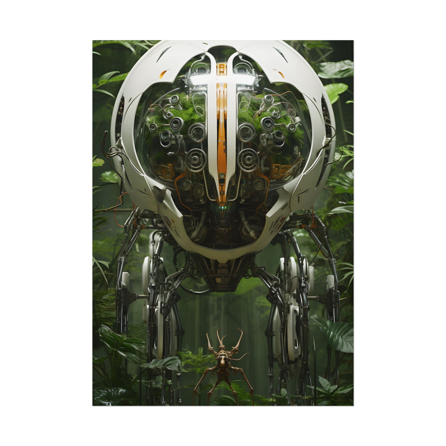 Robotic Wildlife Sanctuary: AI-Operated Nature Reserve Digital Art - Poster