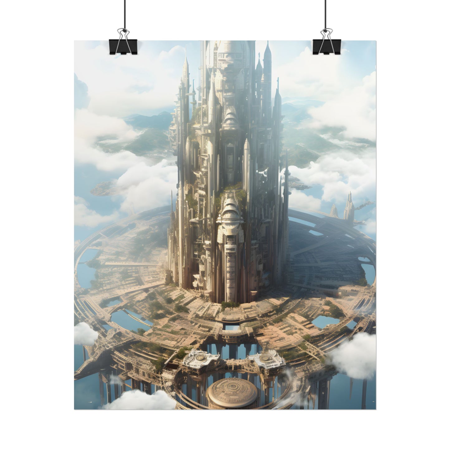 Breathtaking Floating City: Elevated Architecture - Poster