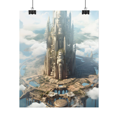 Breathtaking Floating City: Elevated Architecture - Poster