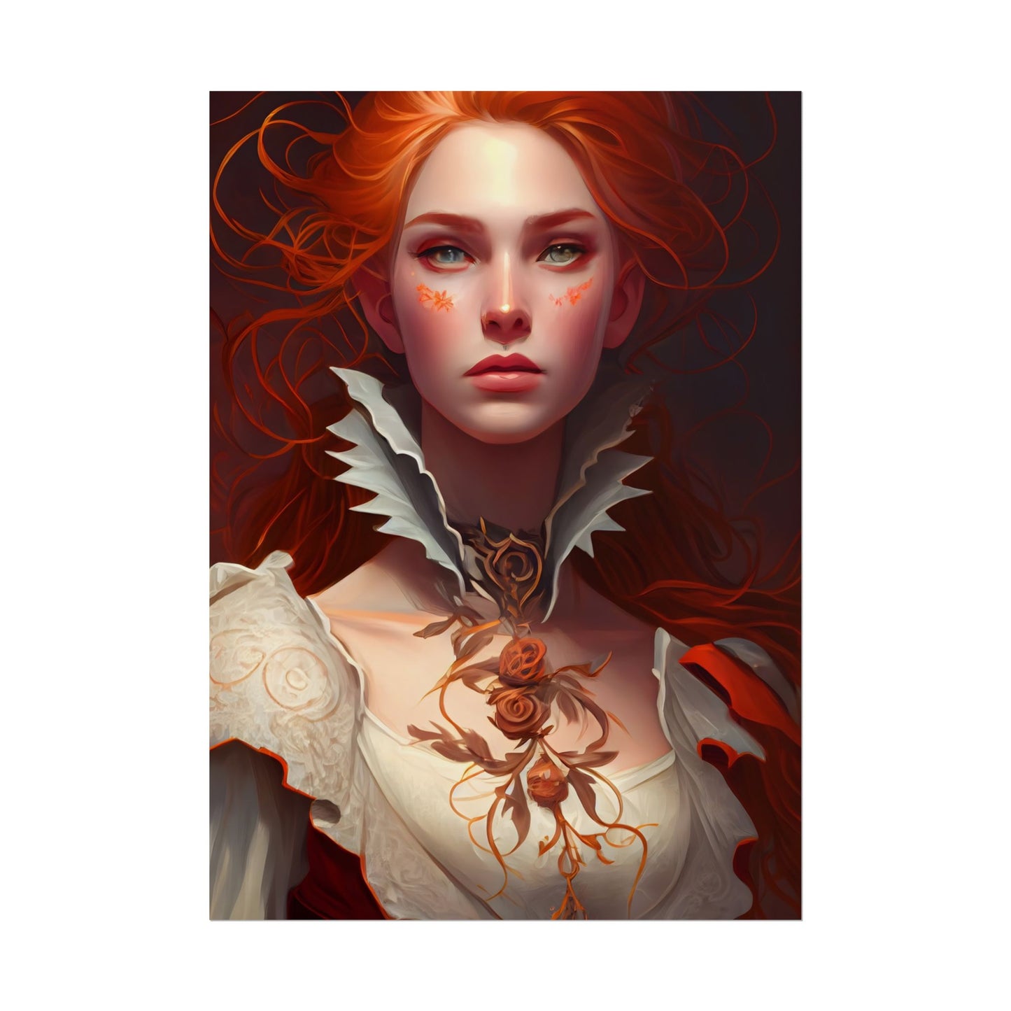 Portrait of a Redhead in Soft Light - Poster