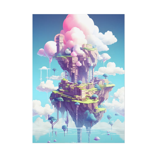 Pixel Art Cyber-Pet: Futuristic City Digital Artwork - Poster