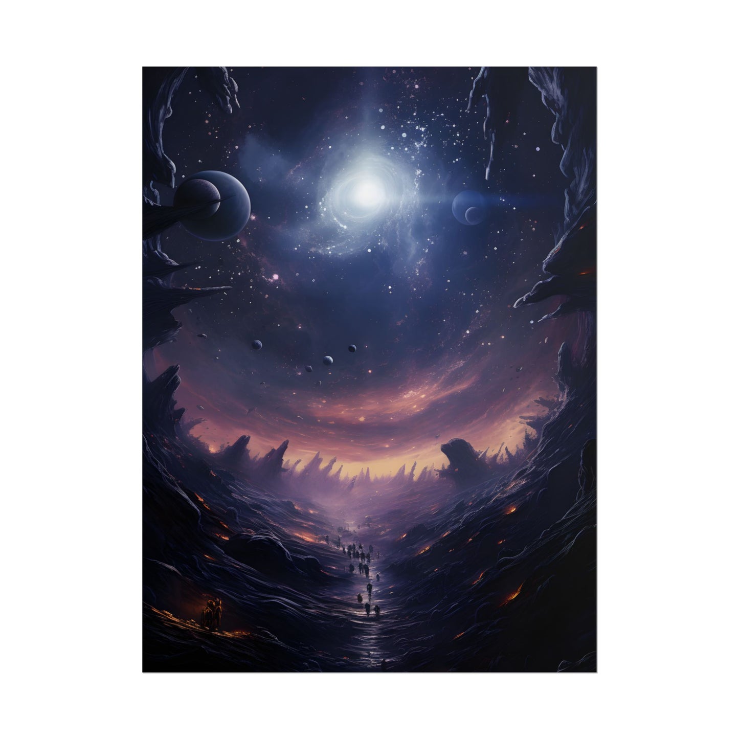 Black Hole Cosmic Art: A Planetary Masterpiece - Poster