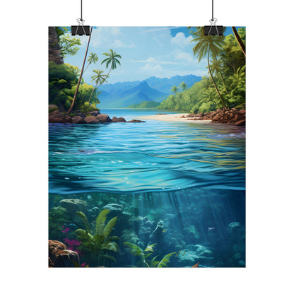 Tropical Island Oasis: Tranquil Tropical Landscape Art - Poster
