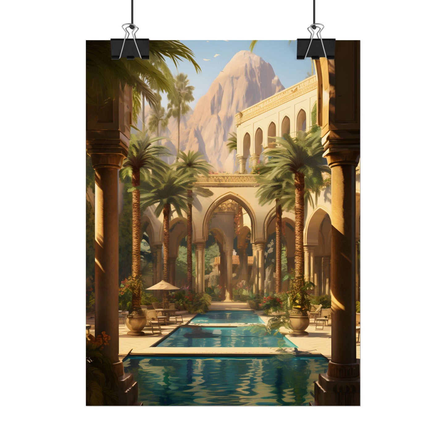 Mythical Desert Oasis: Arabian Nights-Inspired Art - Poster