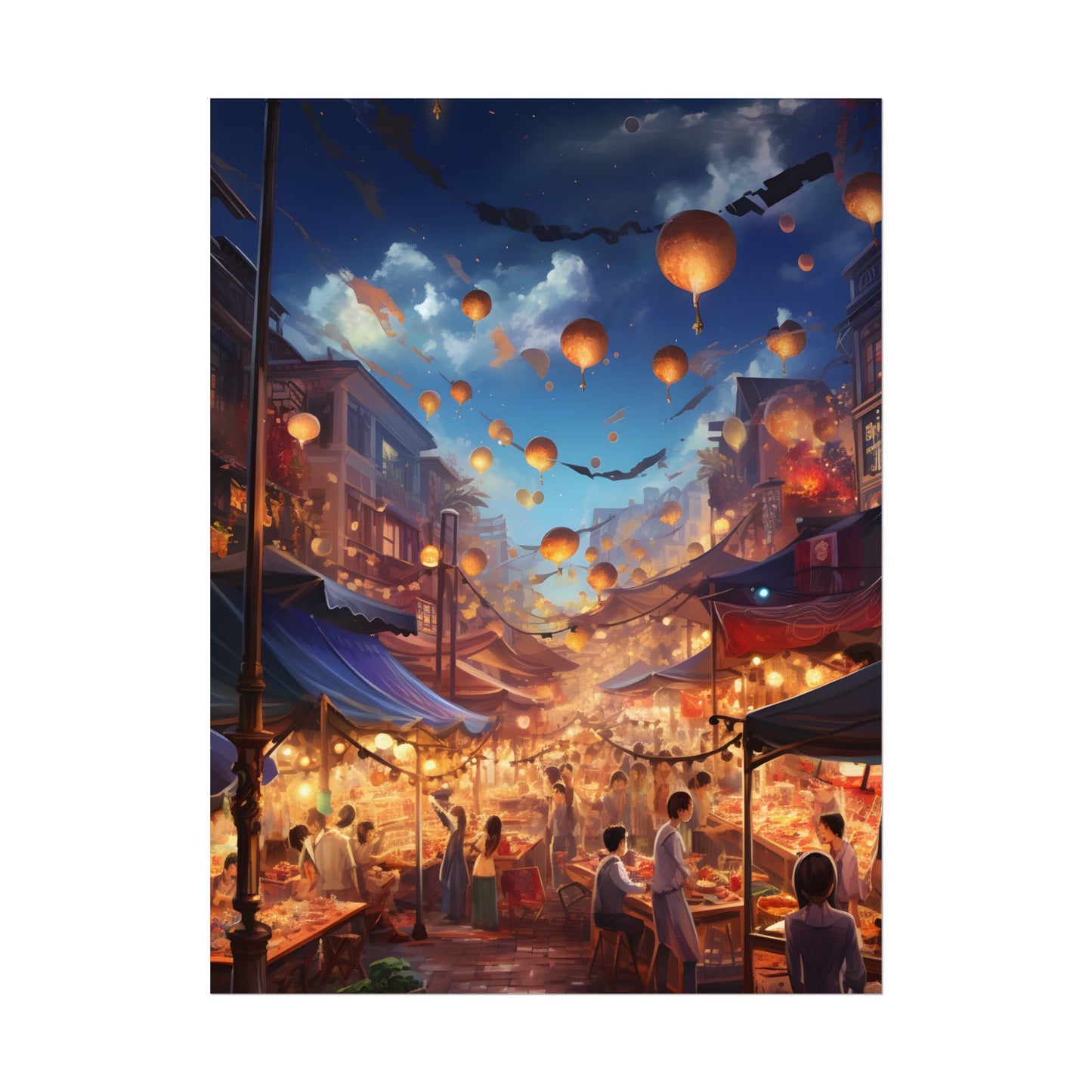 Magical Street Food Market: Enchanted Eats in Full Bloom - Poster