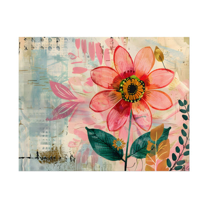 Blooming Growth: Whimsical Flower Art - Poster