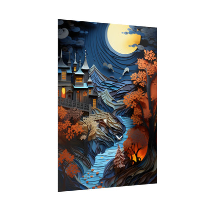 Eye-Catching European Landscape: Realistic Paper Quilling Artwork - Poster