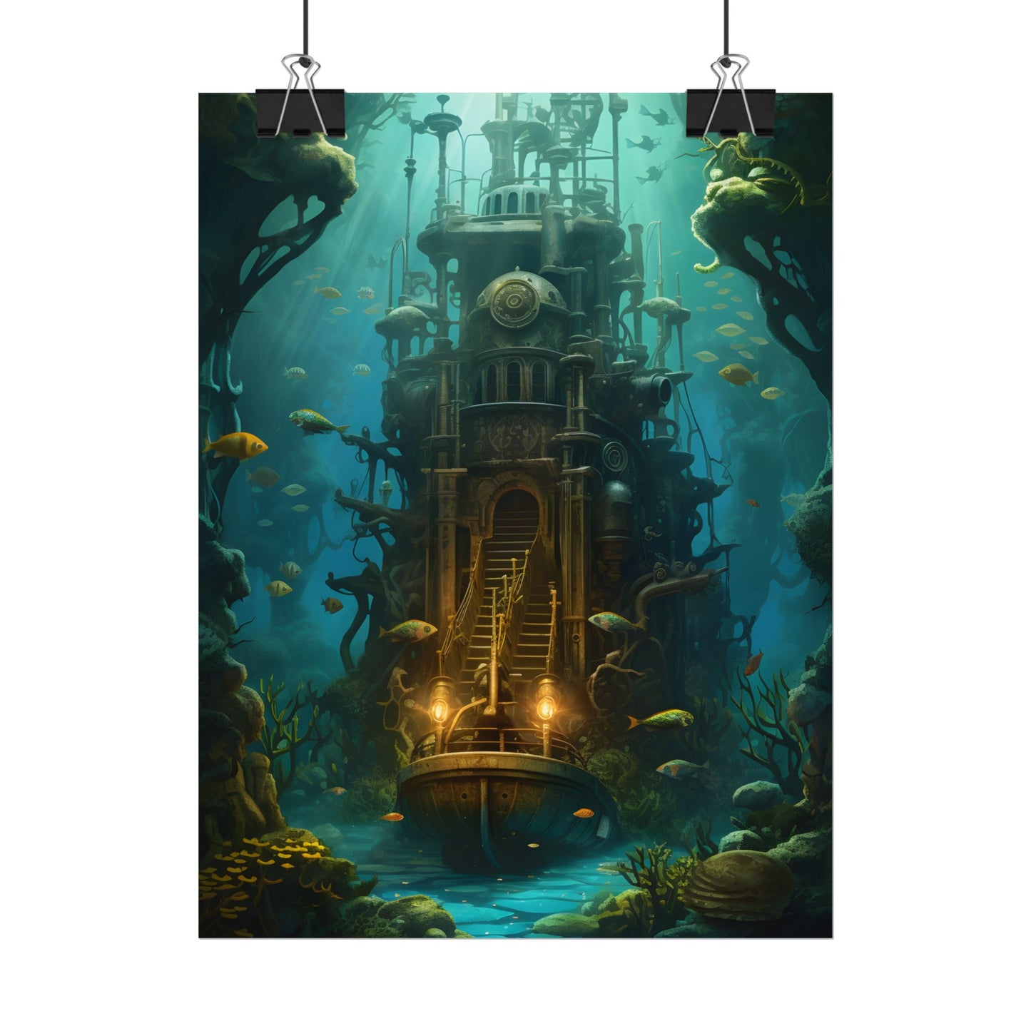 Steampunk Undersea Odyssey: A Journey on the Nautilus - Poster