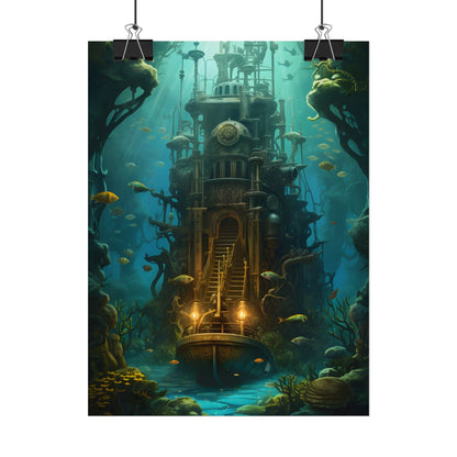 Steampunk Undersea Odyssey: A Journey on the Nautilus - Poster