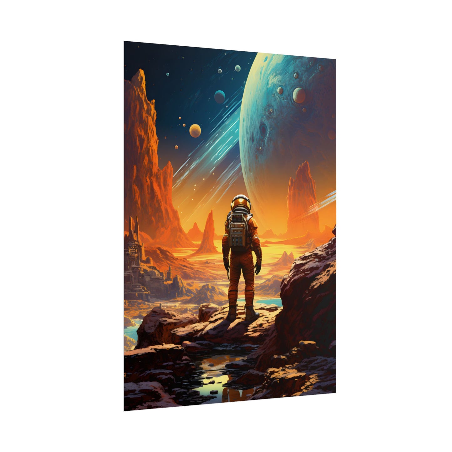 Futuristic Wilderness Explorer: Solo Journey in the Unknown - Poster