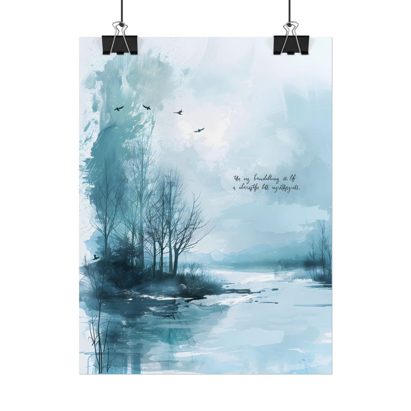 Serene Landscape: A Peaceful Nature Scene with Inspirational Quote - Poster