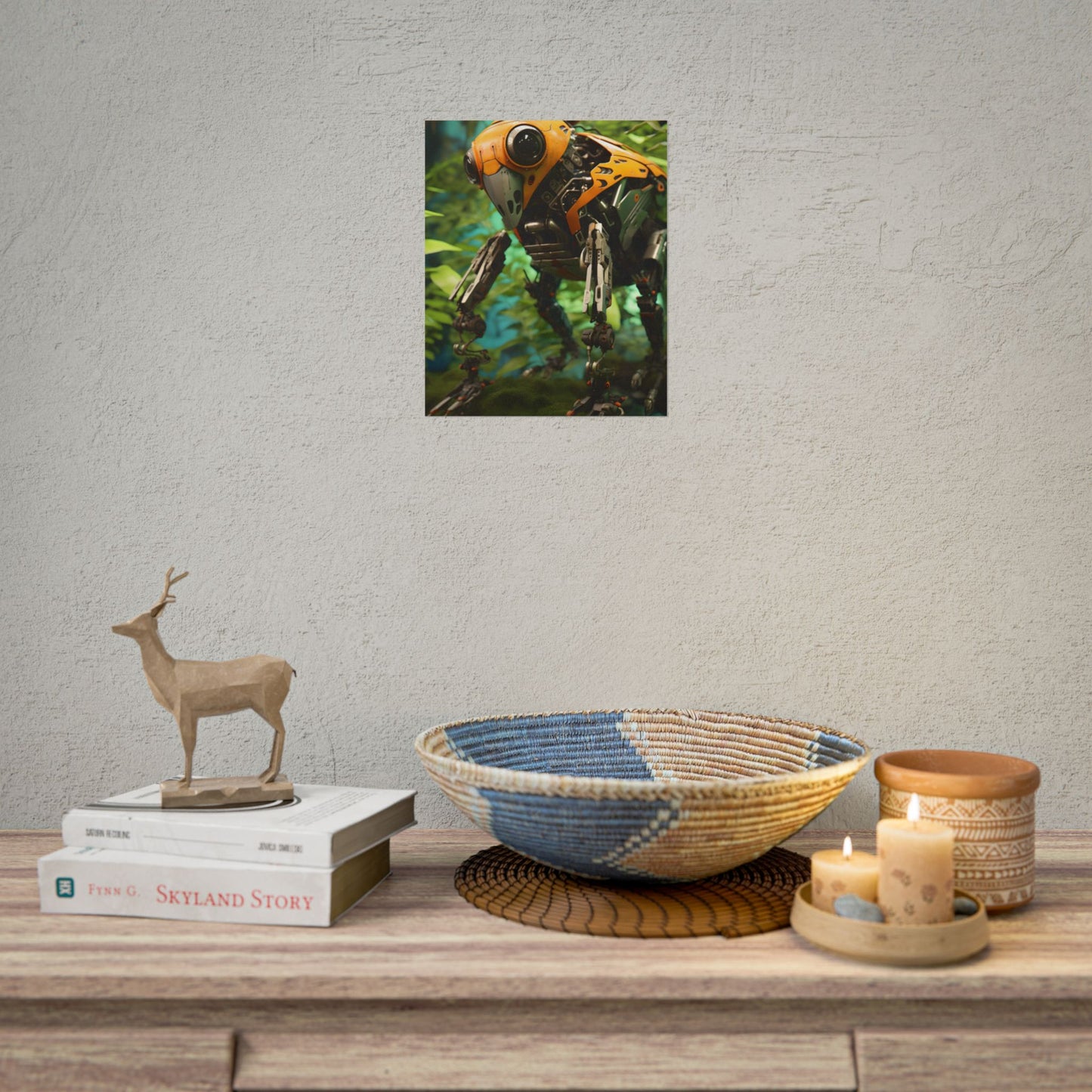 Robotic Wildlife Sanctuary: AI-Operated Guardian in Bloom - Poster