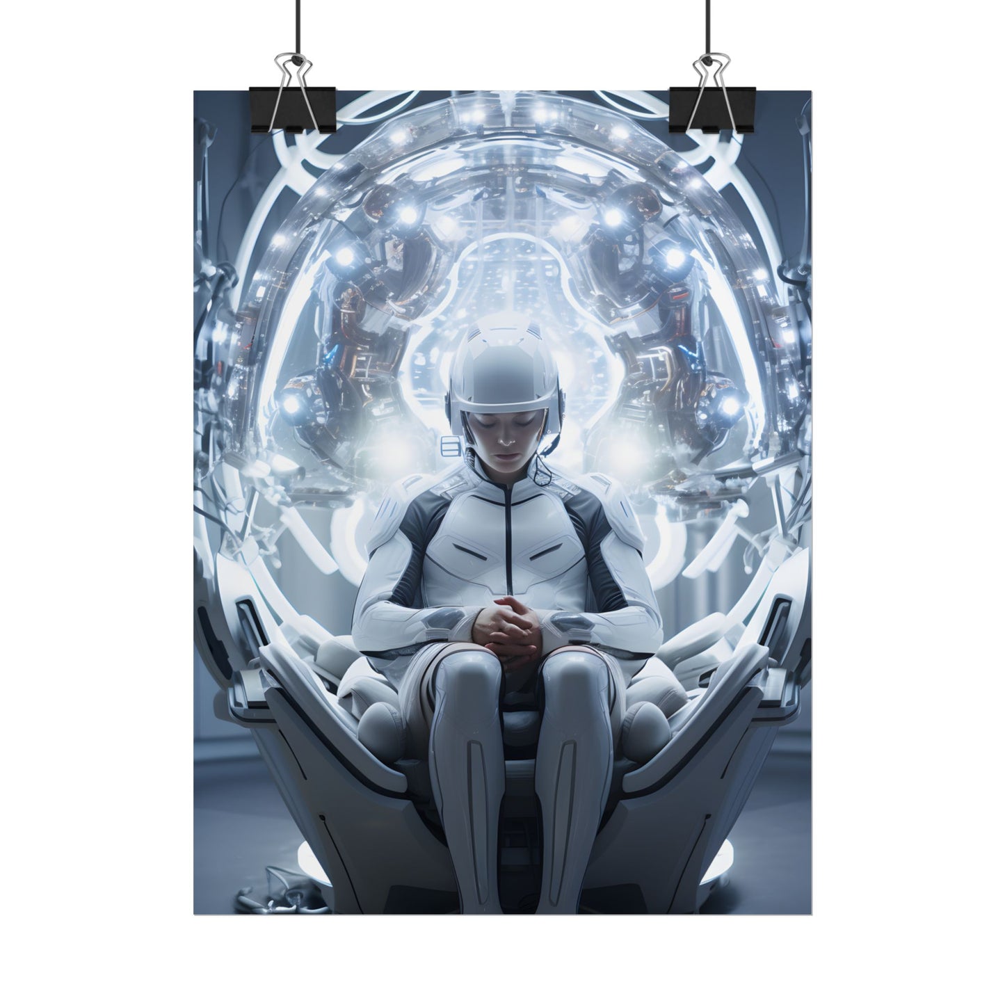 Elderly Man in a Complex Web: Medical Experiment Artwork - Poster