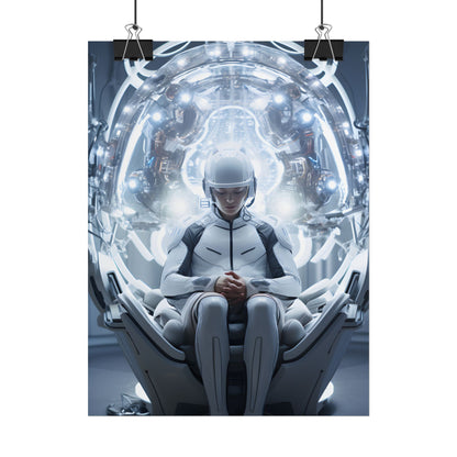 Elderly Man in a Complex Web: Medical Experiment Artwork - Poster