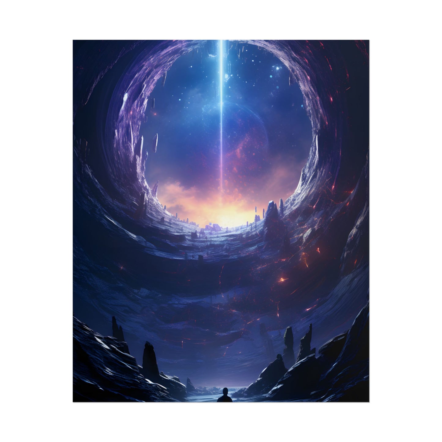 Black Hole Galaxy: Cosmic Digital Artwork - Poster