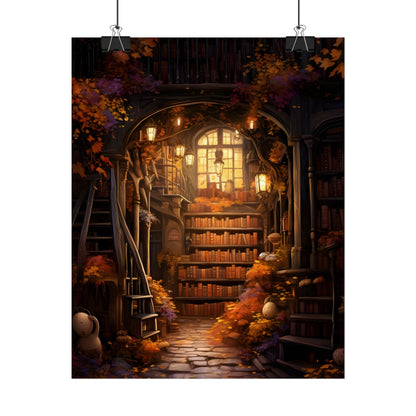 Whimsical Magical Bookshop: Enchanting Artwork in a Hidden Corner - Poster