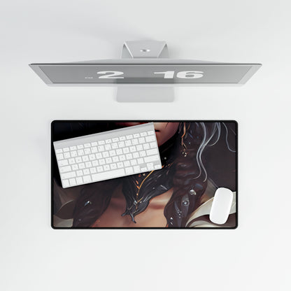 Glamorous Mid-20s Female Portrait: Black Hair Artwork - Desk Mat