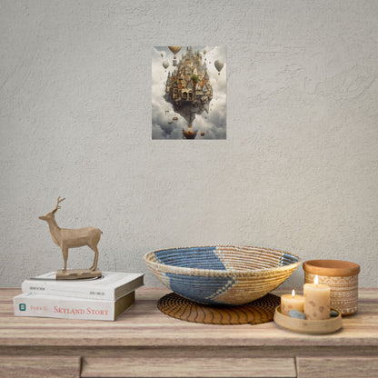 Casual Portrait: Soft Lighting and Light Blue Background - Poster