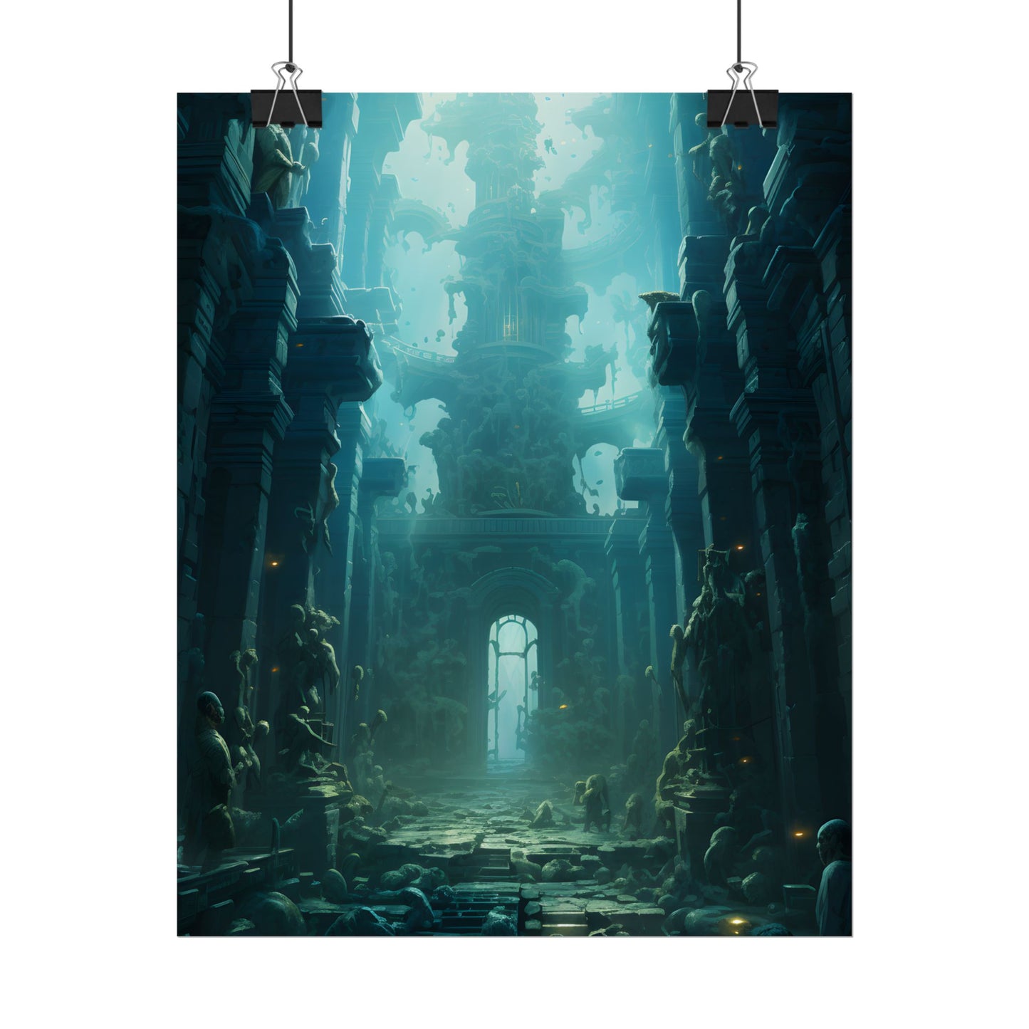 Lost Underwater Civilization: Ancient Ruins in Sunken Depths - Poster