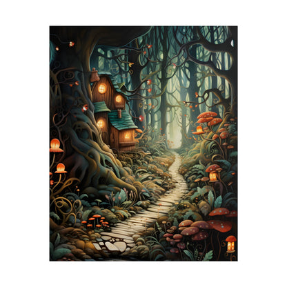 Whimsical Cartoon Forest Scene - Poster