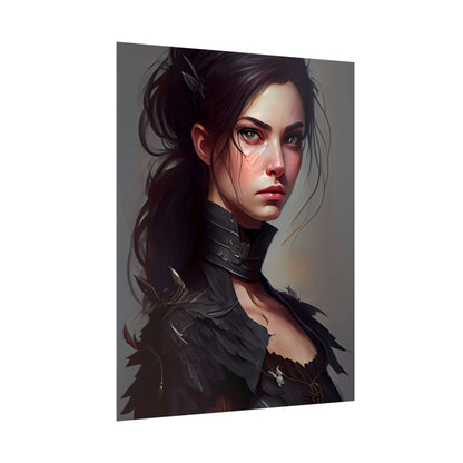 Artistic Female Portrait: Elegant Dress Digital Artwork - Poster