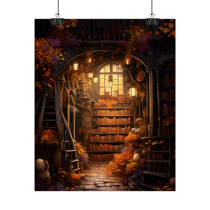 Whimsical Magical Bookshop: Enchanting Artwork in a Hidden Corner - Poster